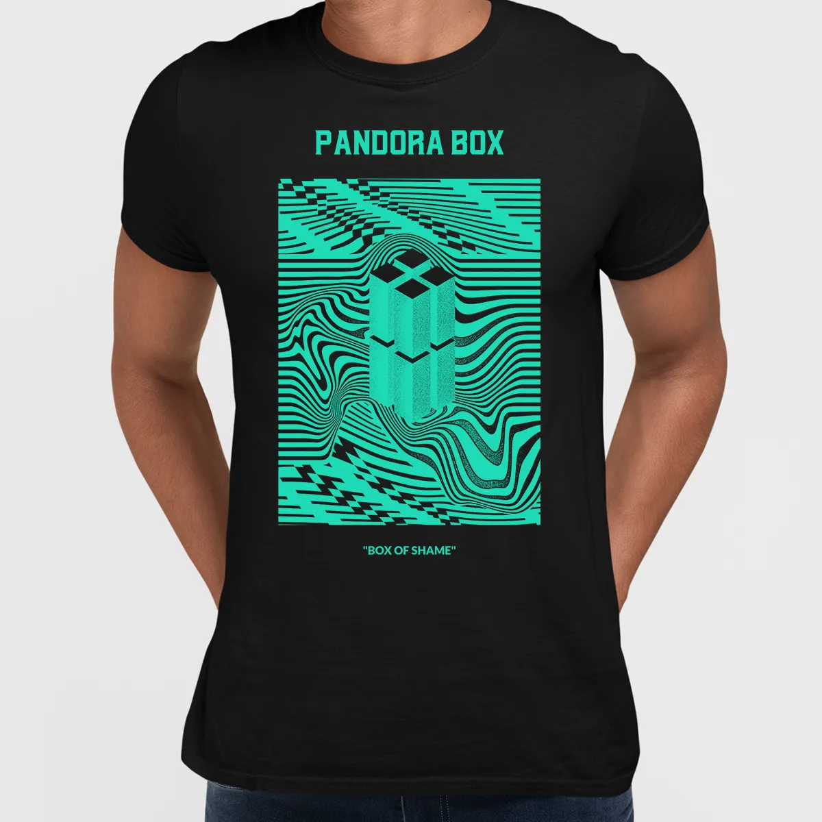 Pandora Box Abstract Box Of Shame Crew Neck T-shirt