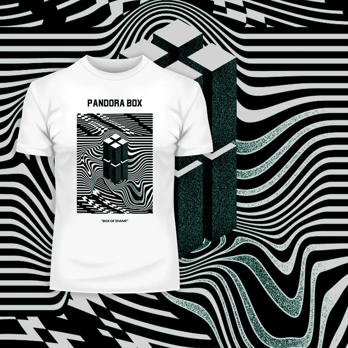 Pandora Box Abstract Box Of Shame Crew Neck T-shirt